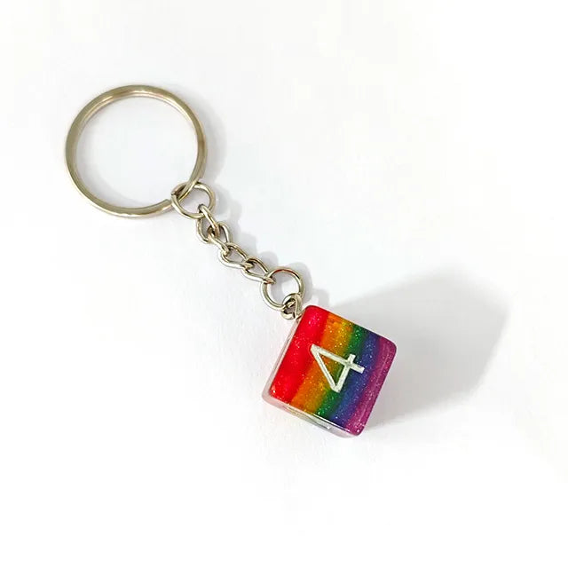 Key Chain Glitter Rainbow D6